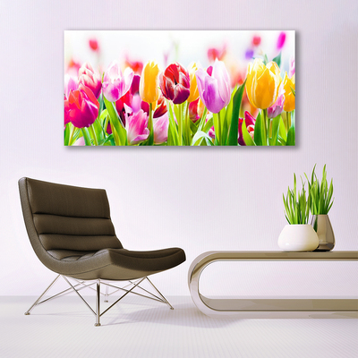 Glas billede Tulipaner Blomster