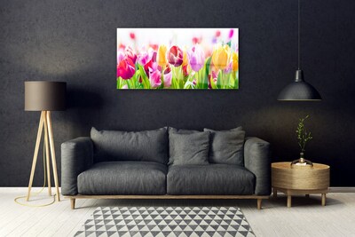 Glas billede Tulipaner Blomster