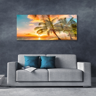 Glas billede Palm Tree Sea Landscape