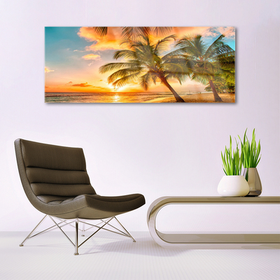 Glas billede Palm Tree Sea Landscape