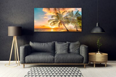 Glas billede Palm Tree Sea Landscape