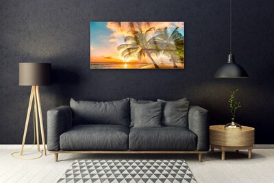 Glas billede Palm Tree Sea Landscape