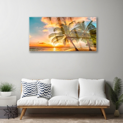 Glas billede Palm Tree Sea Landscape