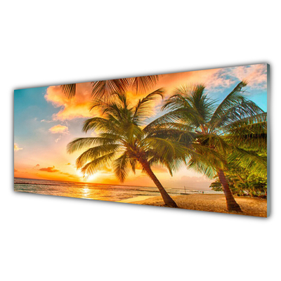 Glas billede Palm Tree Sea Landscape