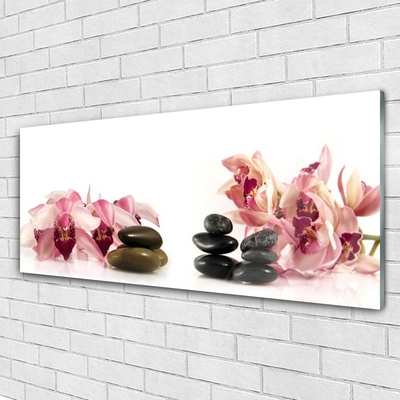 Glas billede Flower Stones Art