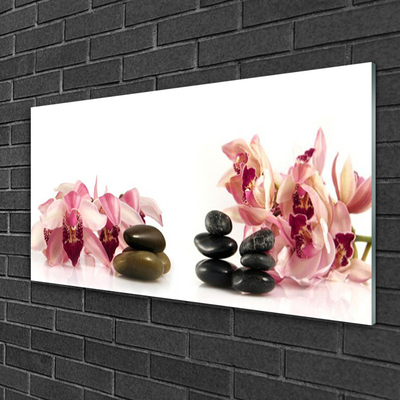 Glas billede Flower Stones Art