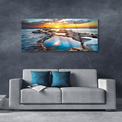 Billede glas Sea Sun Landscape