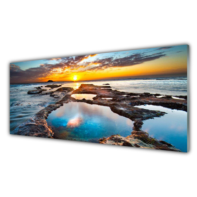 Billede glas Sea Sun Landscape