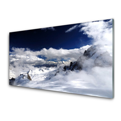 Glas billede Mountain Clouds Landscape