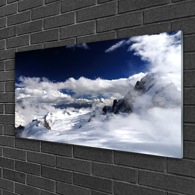 Glas billede Mountain Clouds Landscape