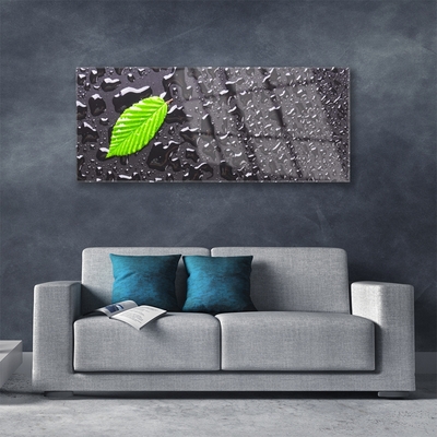 Billede glas Leaf Drops Art