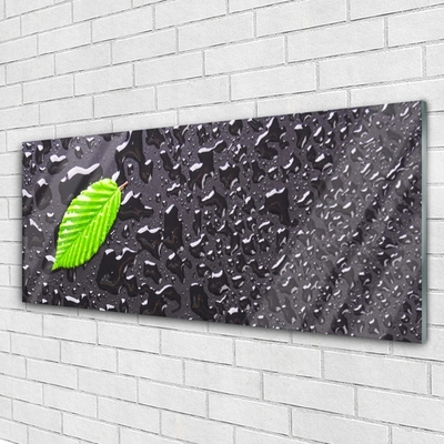 Billede glas Leaf Drops Art