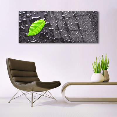 Billede glas Leaf Drops Art