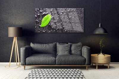 Billede glas Leaf Drops Art