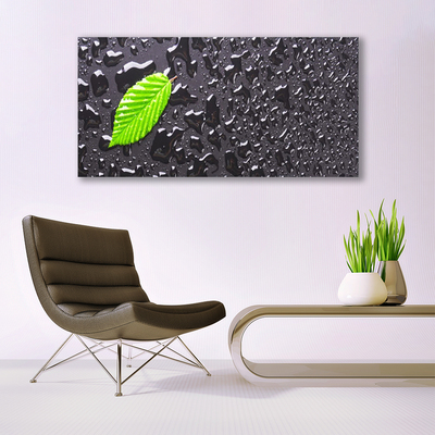 Billede glas Leaf Drops Art