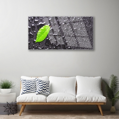 Billede glas Leaf Drops Art