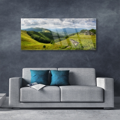 Billede i glas Mountain Meadow Landscape