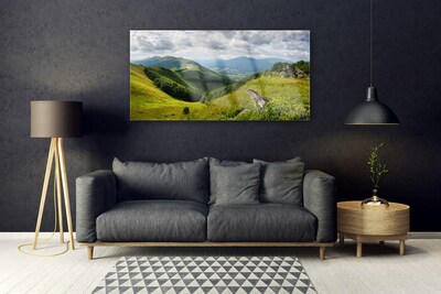 Billede i glas Mountain Meadow Landscape