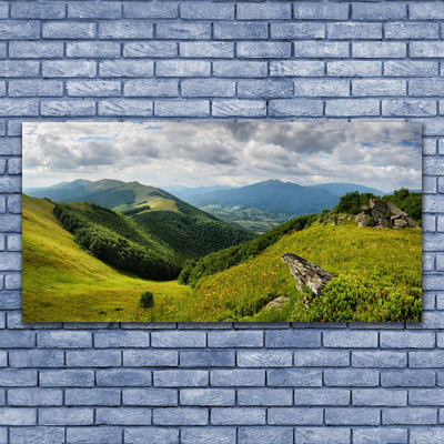 Billede i glas Mountain Meadow Landscape