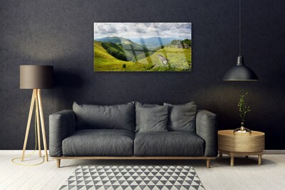 Billede i glas Mountain Meadow Landscape