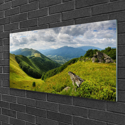 Billede i glas Mountain Meadow Landscape