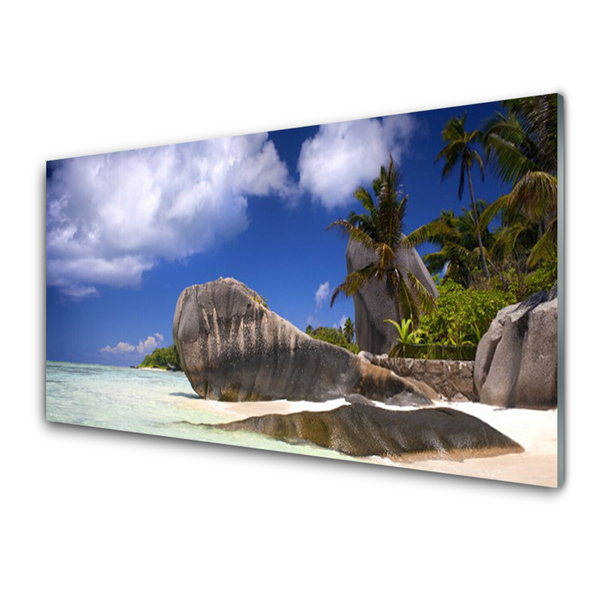 Glasbillede Rocks Beach Landscape