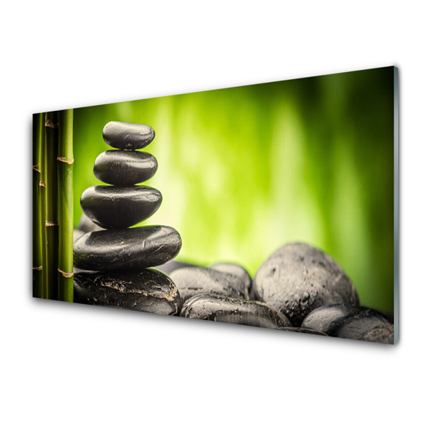 Glas billede Bamboo Stones Art