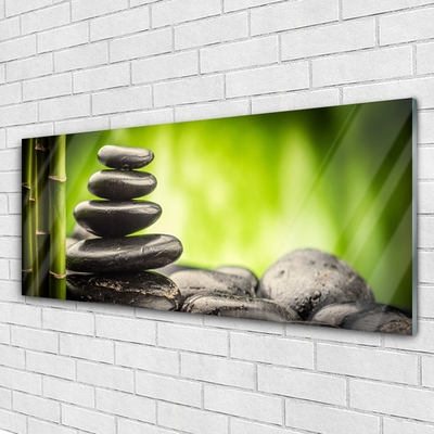 Glas billede Bamboo Stones Art