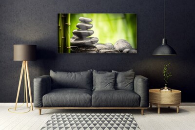 Glas billede Bamboo Stones Art