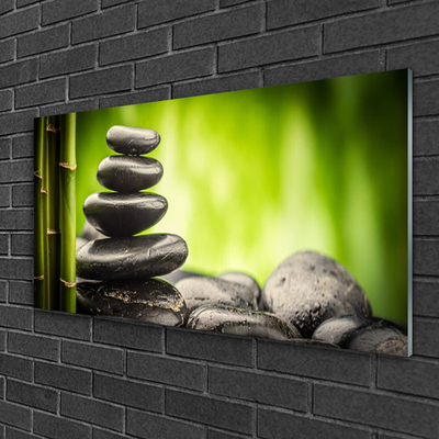 Glas billede Bamboo Stones Art