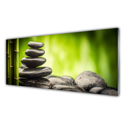 Glas billede Bamboo Stones Art