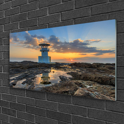 Billede glas Lighthouse Landscape