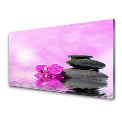 Glas billede Flower Art Pink