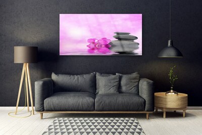 Glas billede Flower Art Pink