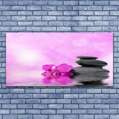 Glas billede Flower Art Pink