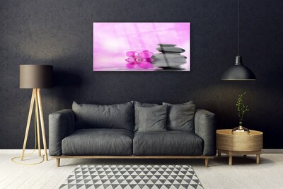 Glas billede Flower Art Pink