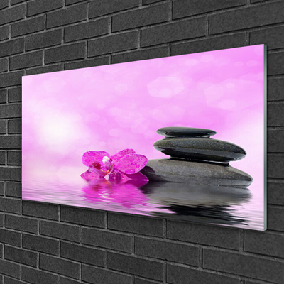 Glas billede Flower Art Pink