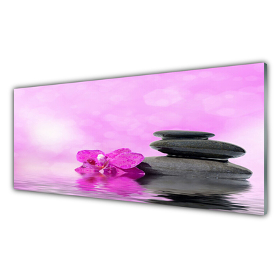 Glas billede Flower Art Pink