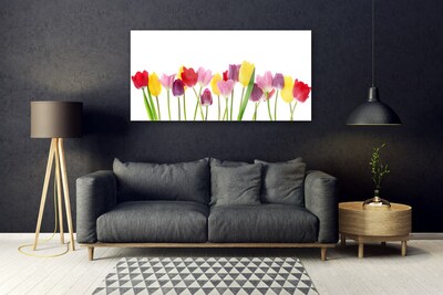 Print på glas Tulipaner Blomster Plante