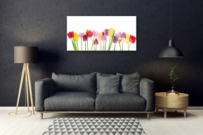 Print på glas Tulipaner Blomster Plante