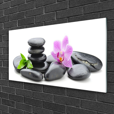 Billede på glas Flower Zen Stones