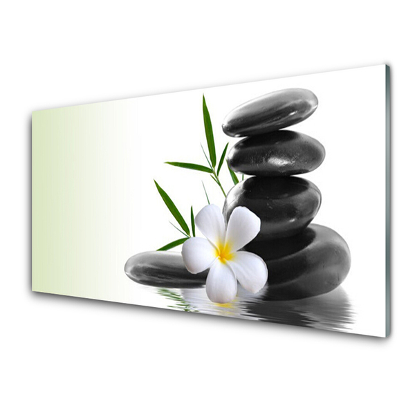 Glasfoto Flower Stones Art