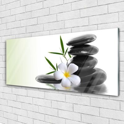 Glasfoto Flower Stones Art