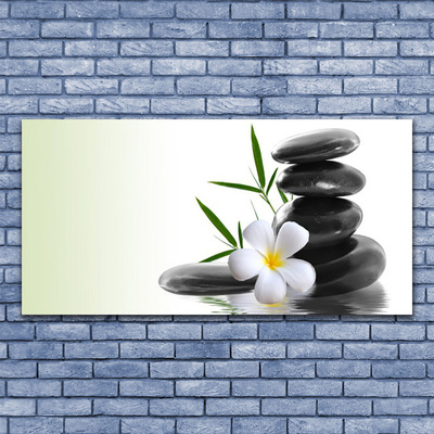 Glasfoto Flower Stones Art