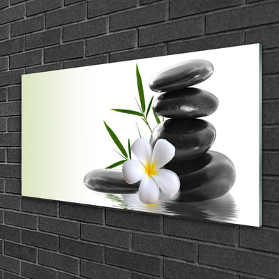 Glasfoto Flower Stones Art