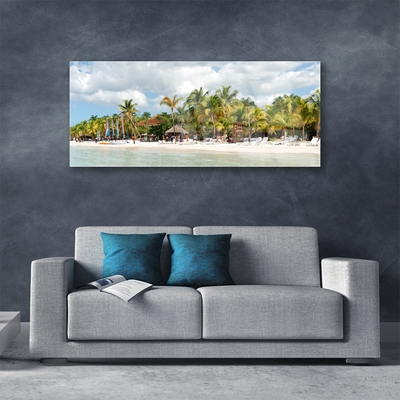 Billede glas Beach Palm Trees Landscape