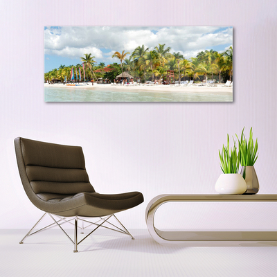 Billede glas Beach Palm Trees Landscape