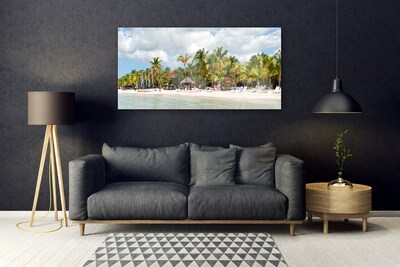 Billede glas Beach Palm Trees Landscape