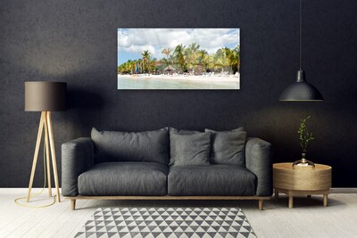 Billede glas Beach Palm Trees Landscape