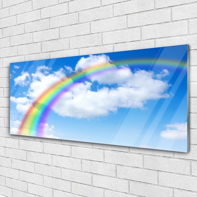 Billede glas Rainbow Sky Clouds Nature